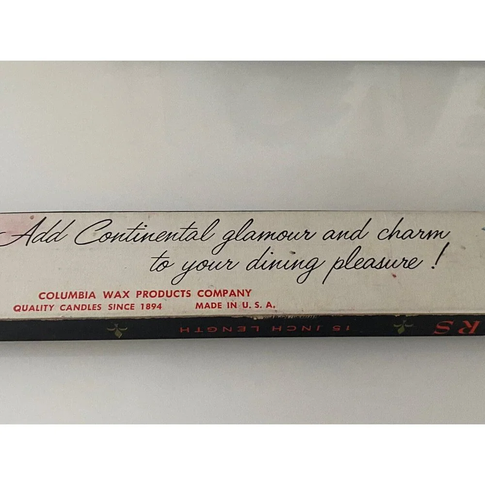 Slim Taper‎ Candles Green Yellow Columbia Continental Tapers 15